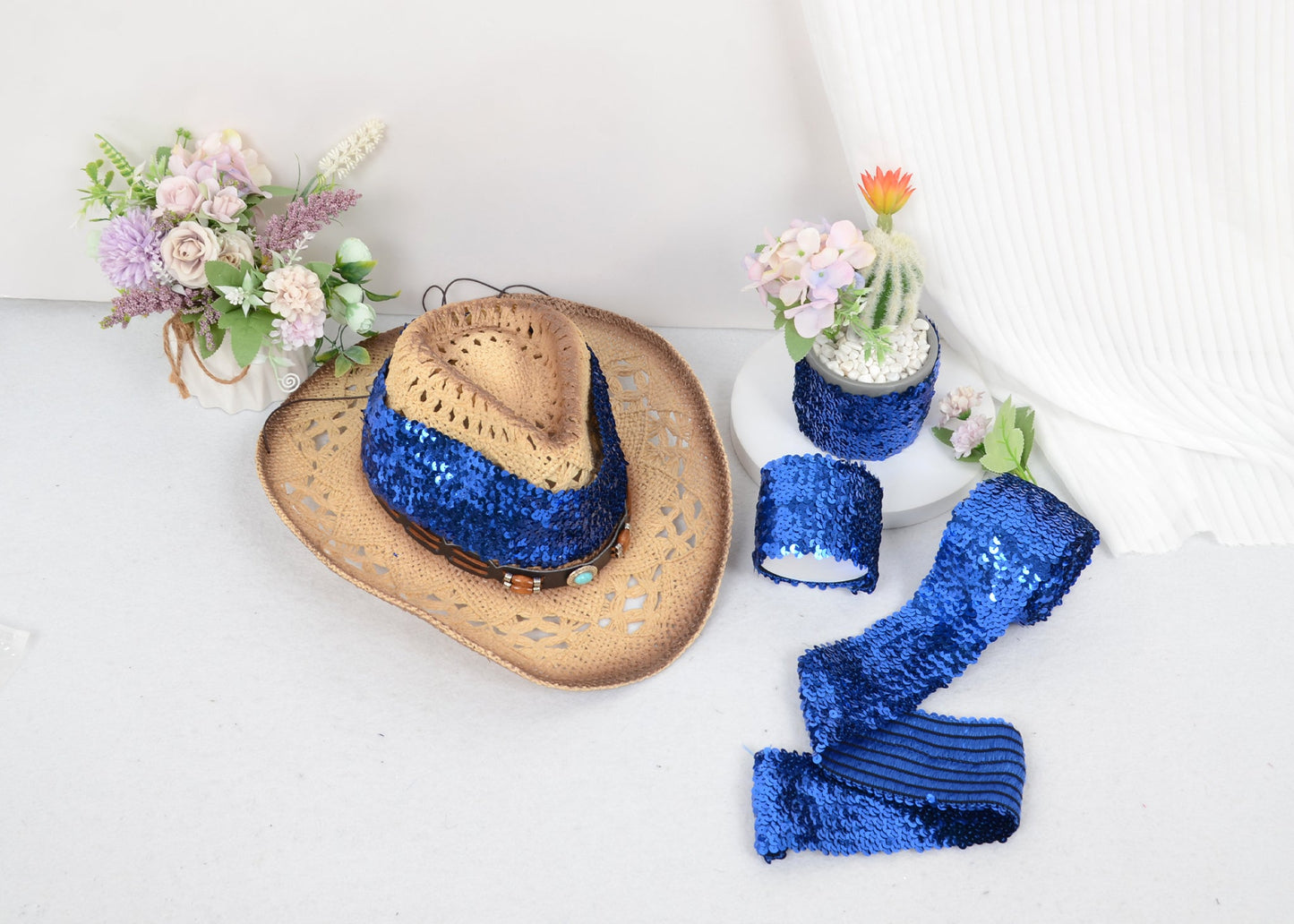 Elastic Sequin Trim, 3 Inch 8 Row Wide Flat Glitter Bling Fabric Paillette Sequin Ribbon, Metallic Sewing DIY Project, 5.5 Yards