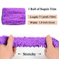 Elastic Sequin Trim, 1.9 Inch 5 Row Flat Glitter Paillette Sequin Ribbon, Bling Fabric DIY Metallic Stretch Sequin Strip, 11 Yards