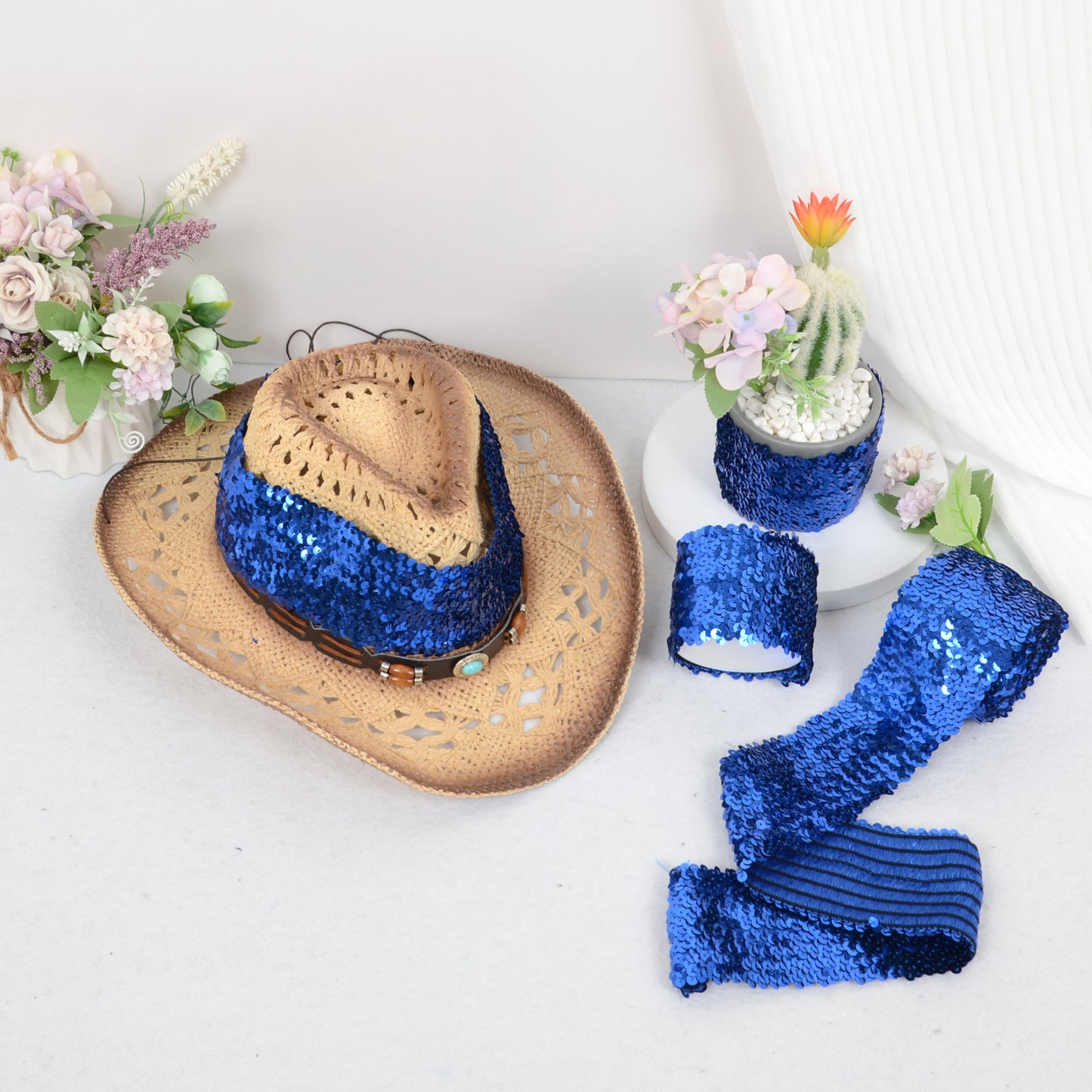 Elastic Sequin Trim, 1.9 Inch 5 Row Flat Glitter Paillette Sequin Ribbon, Bling Fabric DIY Metallic Stretch Sequin Strip, 11 Yards