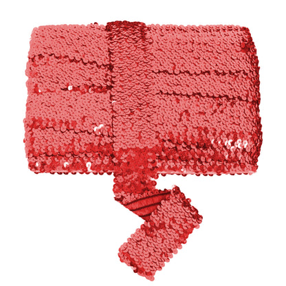 Elastic Sequin Trim, 1.9 Inch 5 Row Flat Glitter Paillette Sequin Ribbon, Bling Fabric DIY Metallic Stretch Sequin Strip, 11 Yards