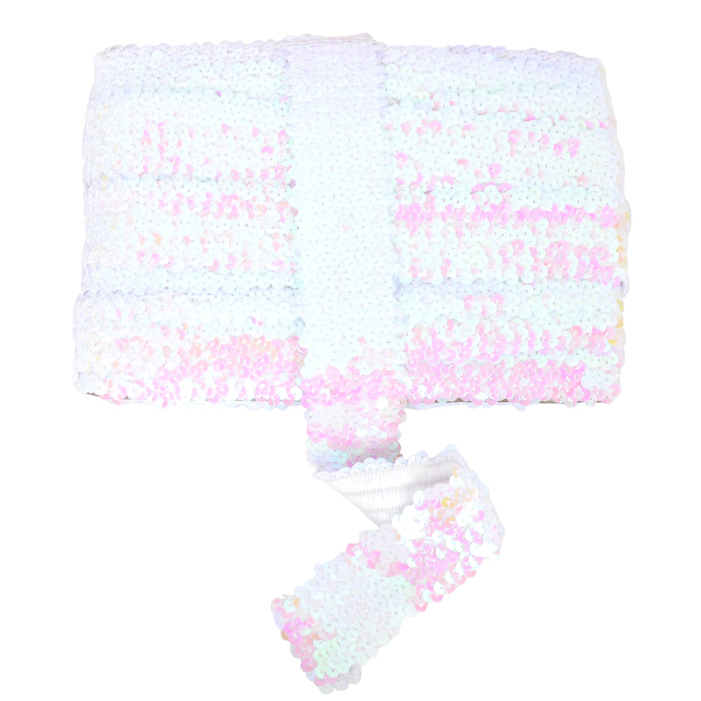 Elastic Sequin Trim, 1.9 Inch 5 Row Flat Glitter Paillette Sequin Ribbon, Bling Fabric DIY Metallic Stretch Sequin Strip, 11 Yards