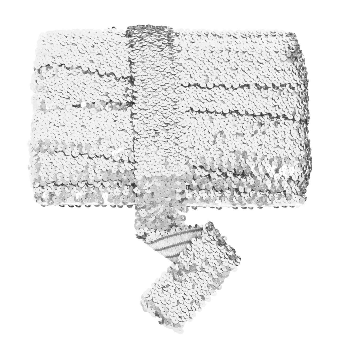 Elastic Sequin Trim, 1.9 Inch 5 Row Flat Glitter Paillette Sequin Ribbon, Bling Fabric DIY Metallic Stretch Sequin Strip, 11 Yards