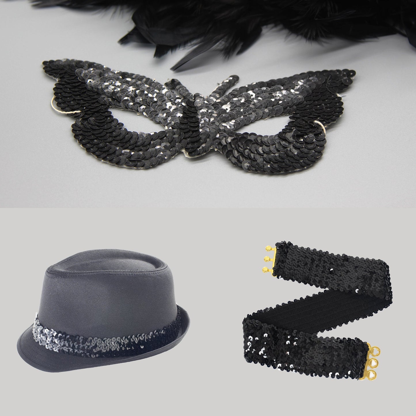 Elastic Sequin Trim, 1.2 Inch 3 Row Flat Glitter Paillette Sequin Ribbon, Metallic Stretch Sequin Strip Sewing DIY Craft, 5 Yards