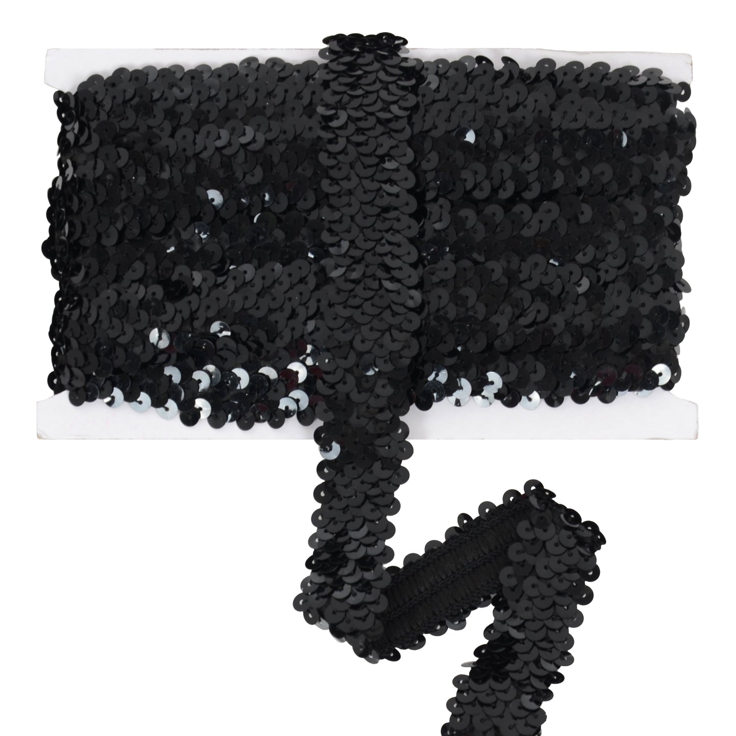 Elastic Sequin Trim, 1.2 Inch 3 Row Flat Glitter Paillette Sequin Ribbon, Metallic Stretch Sequin Strip Sewing DIY Craft, 5 Yards