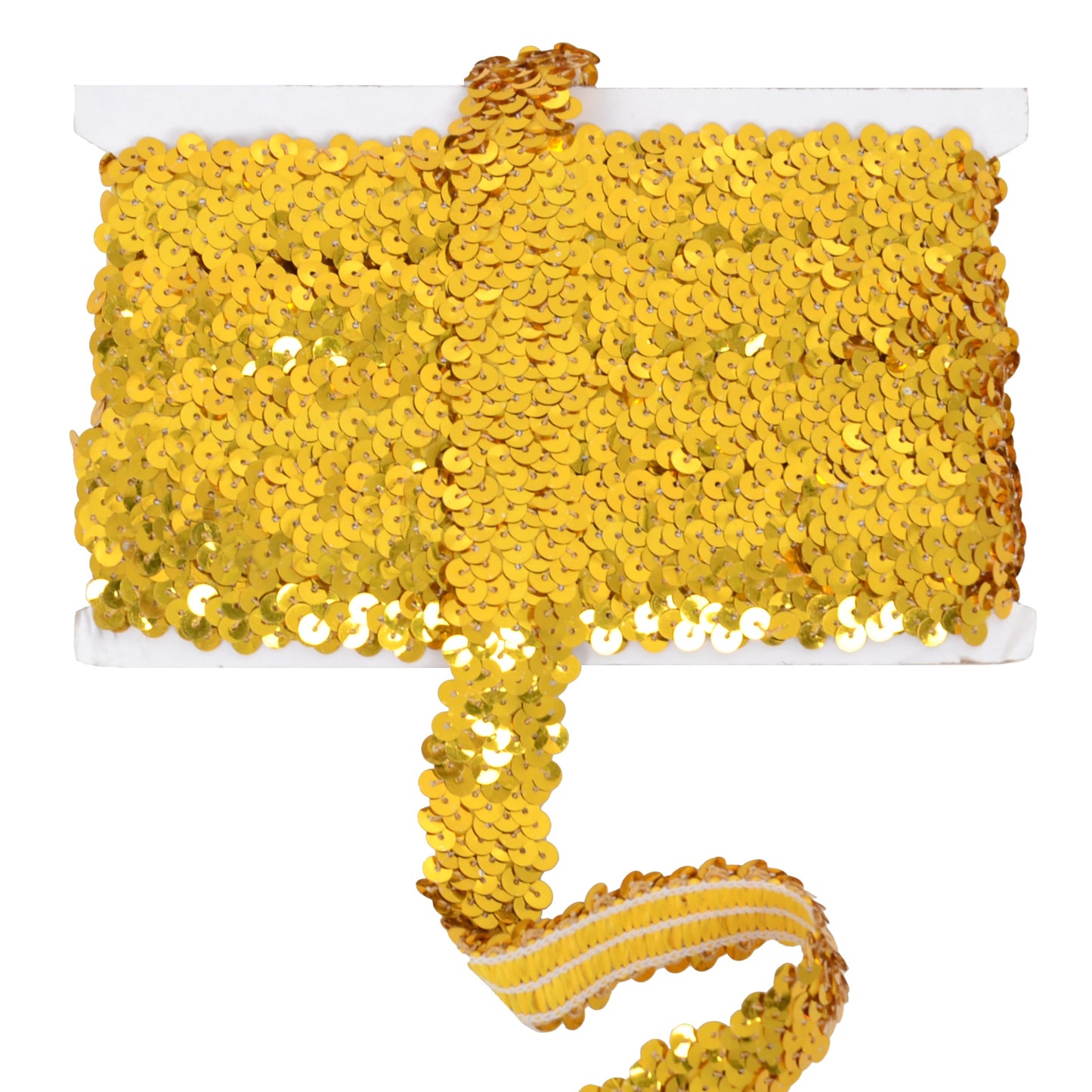 Elastic Sequin Trim, 1.2 Inch 3 Row Flat Glitter Paillette Sequin Ribbon, Metallic Stretch Sequin Strip Sewing DIY Craft, 5 Yards