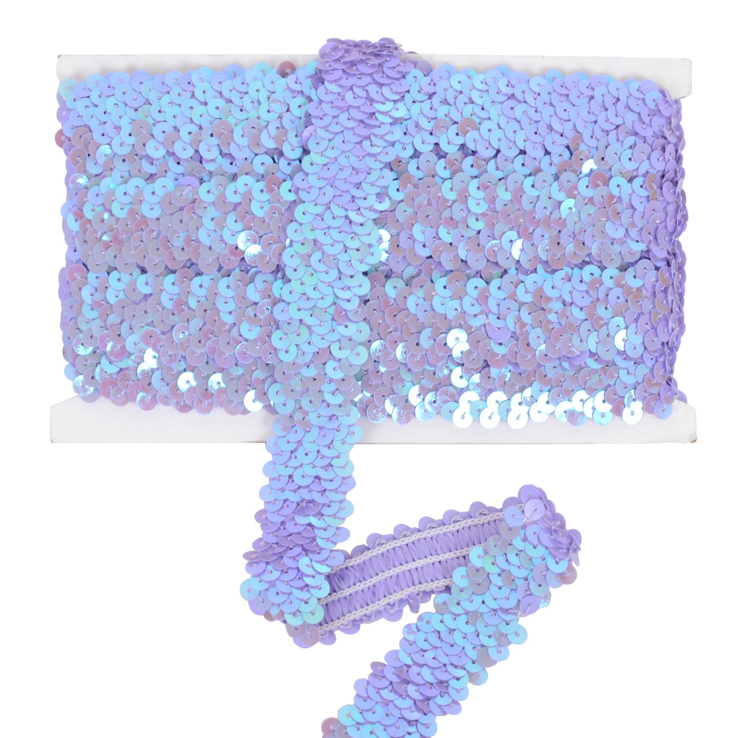 Elastic Sequin Trim, 1.2 Inch 3 Row Flat Glitter Paillette Sequin Ribbon, Metallic Stretch Sequin Strip Sewing DIY Craft, 5 Yards