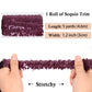 Elastic Sequin Trim, 1.2 Inch 3 Row Flat Glitter Paillette Sequin Ribbon, Metallic Stretch Sequin Strip Sewing DIY Craft, 5 Yards