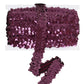 Elastic Sequin Trim, 1.2 Inch 3 Row Flat Glitter Paillette Sequin Ribbon, Metallic Stretch Sequin Strip Sewing DIY Craft, 5 Yards