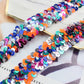Elastic Sequin Trim, 1.2 Inch 3 Row Multicolored Flat Glitter Paillette Sequin Ribbon, Metallic Stretch Sequin Strip Sewing DIY Craft, 4 Yards