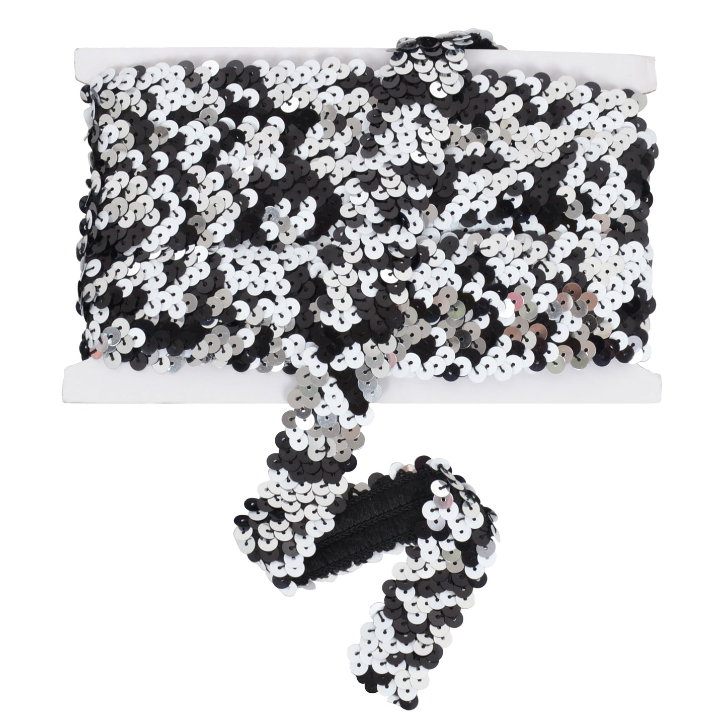 Elastic Sequin Trim, 1.2 Inch 3 Row Multicolored Flat Glitter Paillette Sequin Ribbon, Metallic Stretch Sequin Strip Sewing DIY Craft, 4 Yards