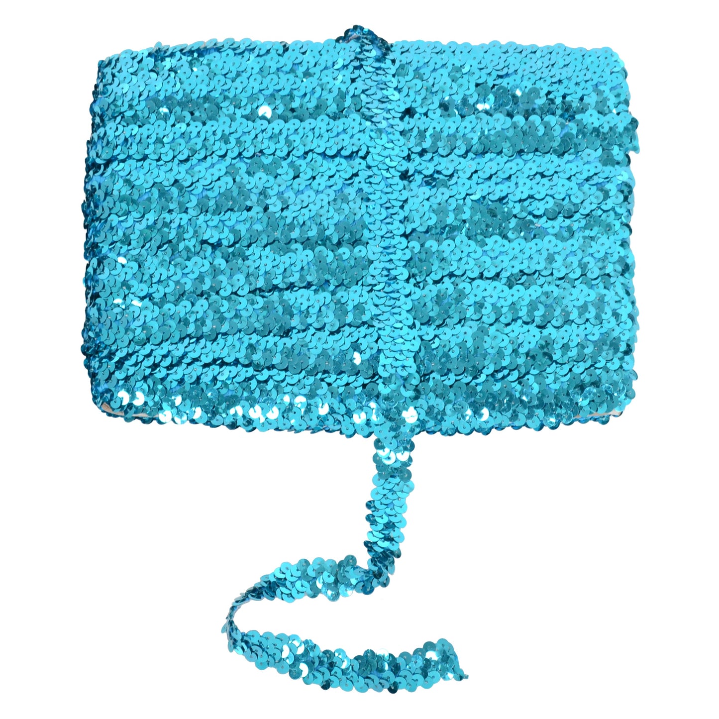 Elastic Sequin Trim, 0.8 Inch 2 Row Flat Glitter Paillette Sequin Ribbon, Metallic Sequin Strip DIY Decorations, 25 Yards