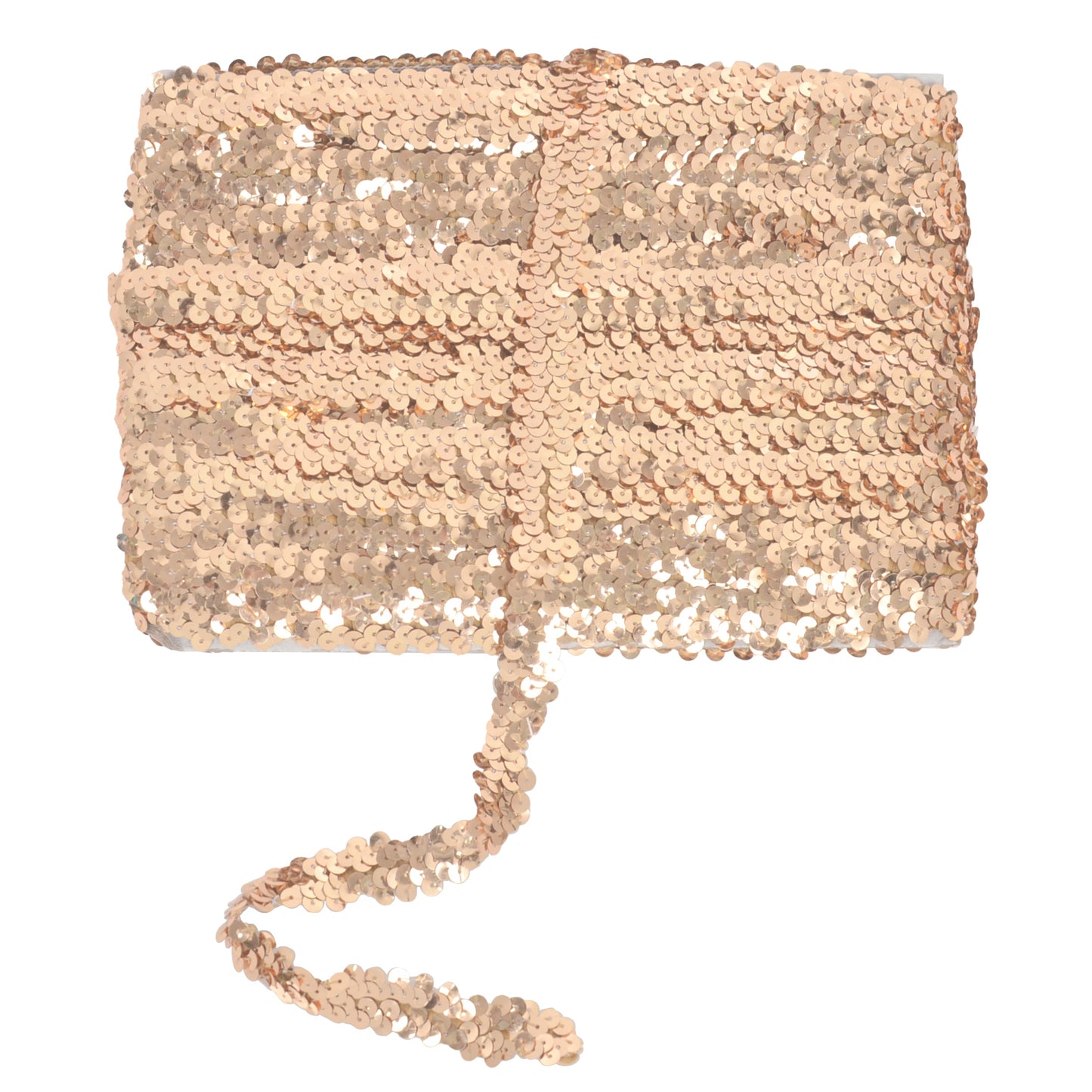 Elastic Sequin Trim, 0.8 Inch 2 Row Flat Glitter Paillette Sequin Ribbon, Metallic Sequin Strip DIY Decorations, 25 Yards