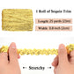 Elastic Sequin Trim, 0.8 Inch 2 Row Flat Glitter Paillette Sequin Ribbon, Metallic Sequin Strip DIY Decorations, 25 Yards