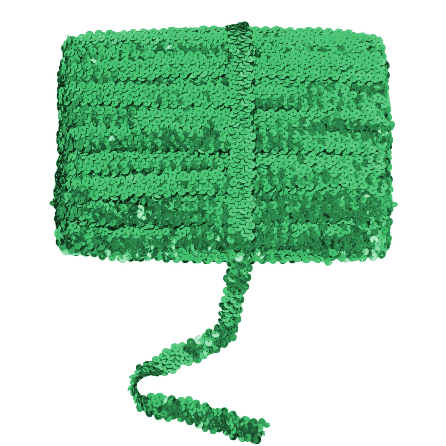 Elastic Sequin Trim, 0.8 Inch 2 Row Flat Glitter Paillette Sequin Ribbon, Metallic Sequin Strip DIY Decorations, 25 Yards