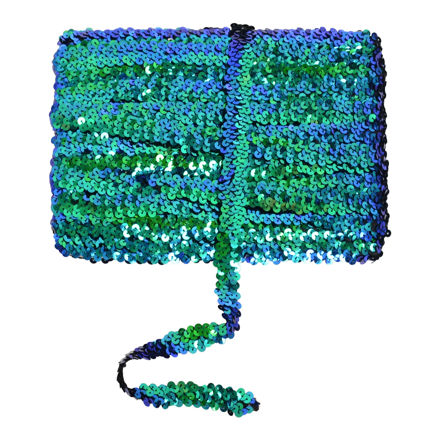 Elastic Sequin Trim, 0.8 Inch 2 Row Flat Glitter Paillette Sequin Ribbon, Metallic Sequin Strip DIY Decorations, 25 Yards