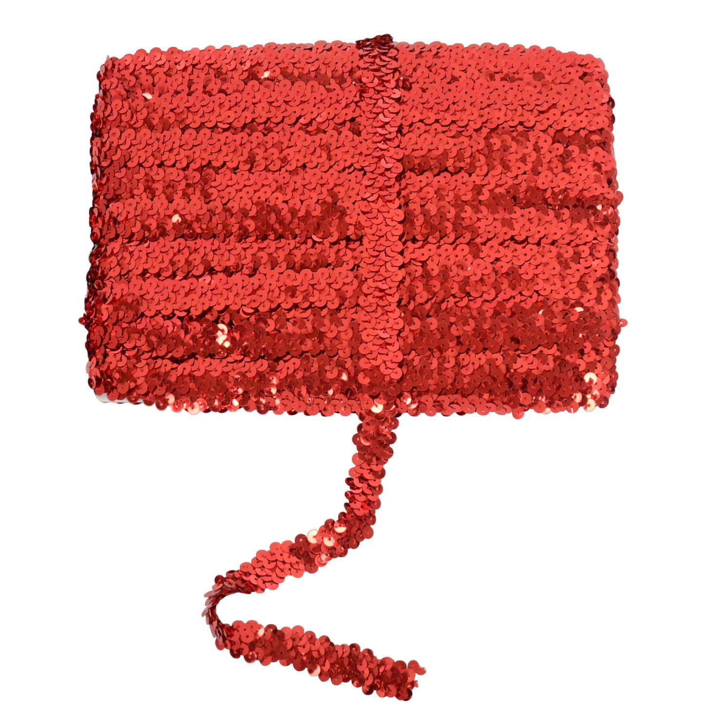 Elastic Sequin Trim, 0.8 Inch 2 Row Flat Glitter Paillette Sequin Ribbon, Metallic Sequin Strip DIY Decorations, 25 Yards