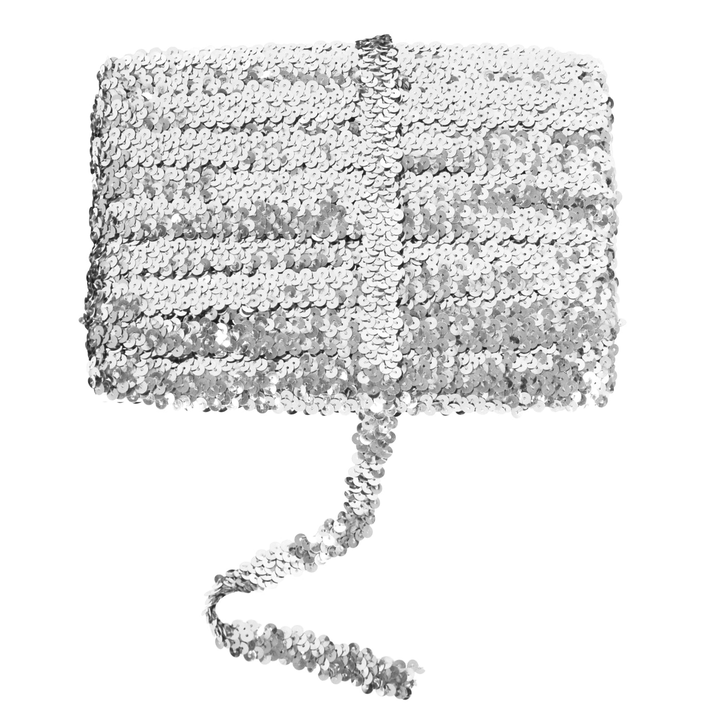 Elastic Sequin Trim, 0.8 Inch 2 Row Flat Glitter Paillette Sequin Ribbon, Metallic Sequin Strip DIY Decorations, 25 Yards