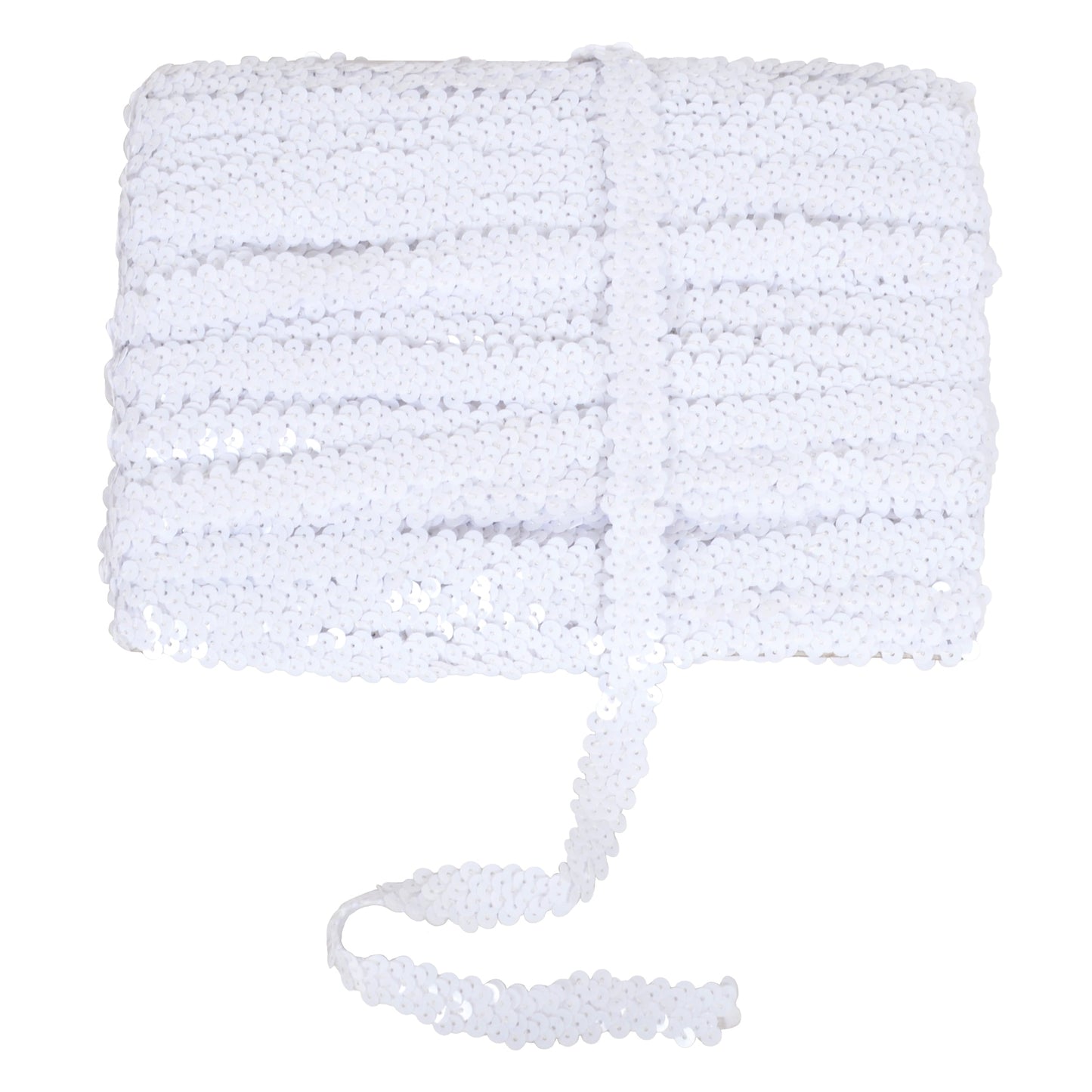 Elastic Sequin Trim, 0.8 Inch 2 Row Flat Glitter Paillette Sequin Ribbon, Metallic Sequin Strip DIY Decorations, 25 Yards