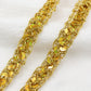 Sequin Braid Cord Trim, 0.4 Inch Glitter Laser Sequin Strip, Sewing Sequin Ribbon for DIY Crafts Party Decorations, 13 Yards