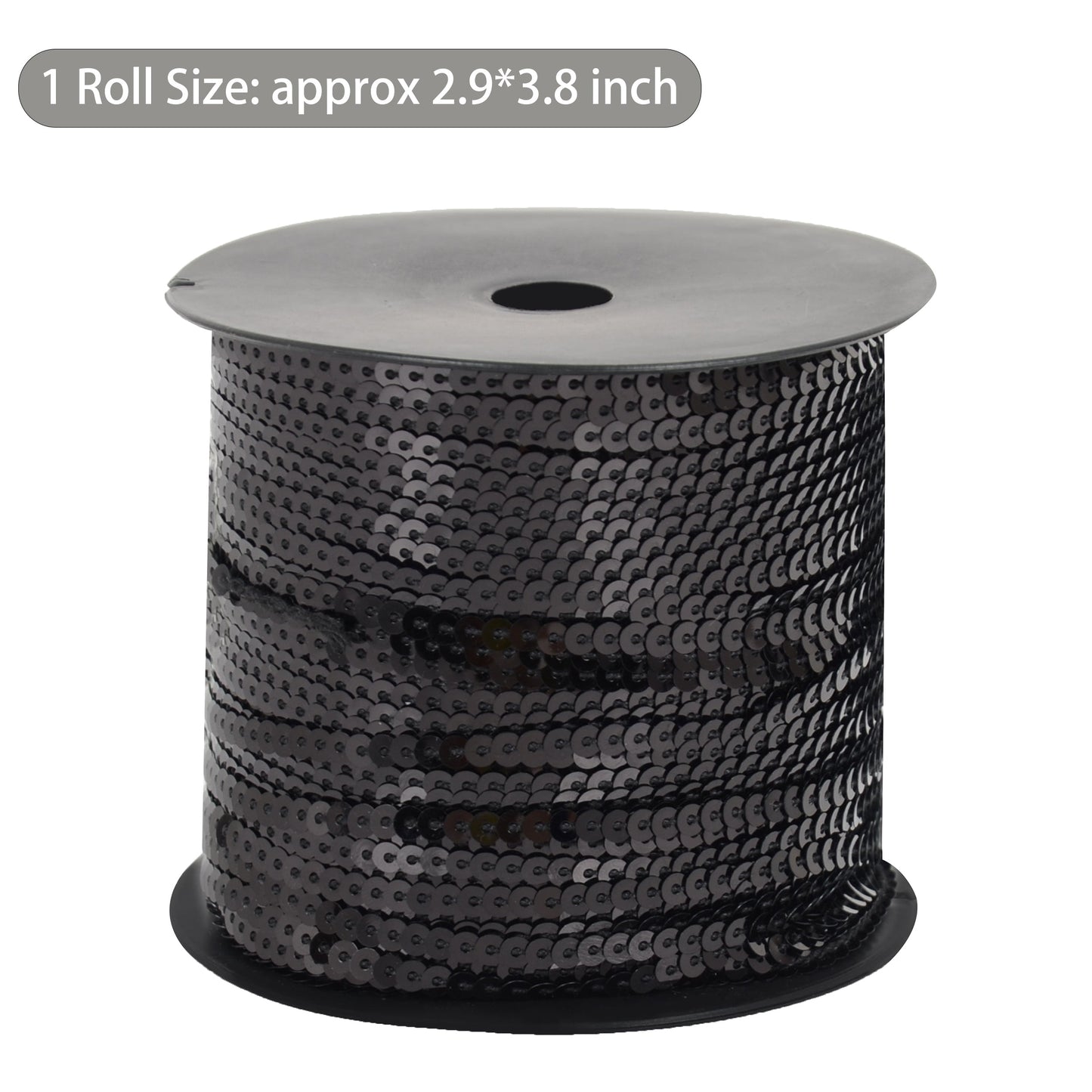 Flat Sequin Strip, 4mm String Metallic Sequin Strand, Paillette Metallic Sequin Trim Sewing String for DIY Crafts Embellishment, 197 Yards