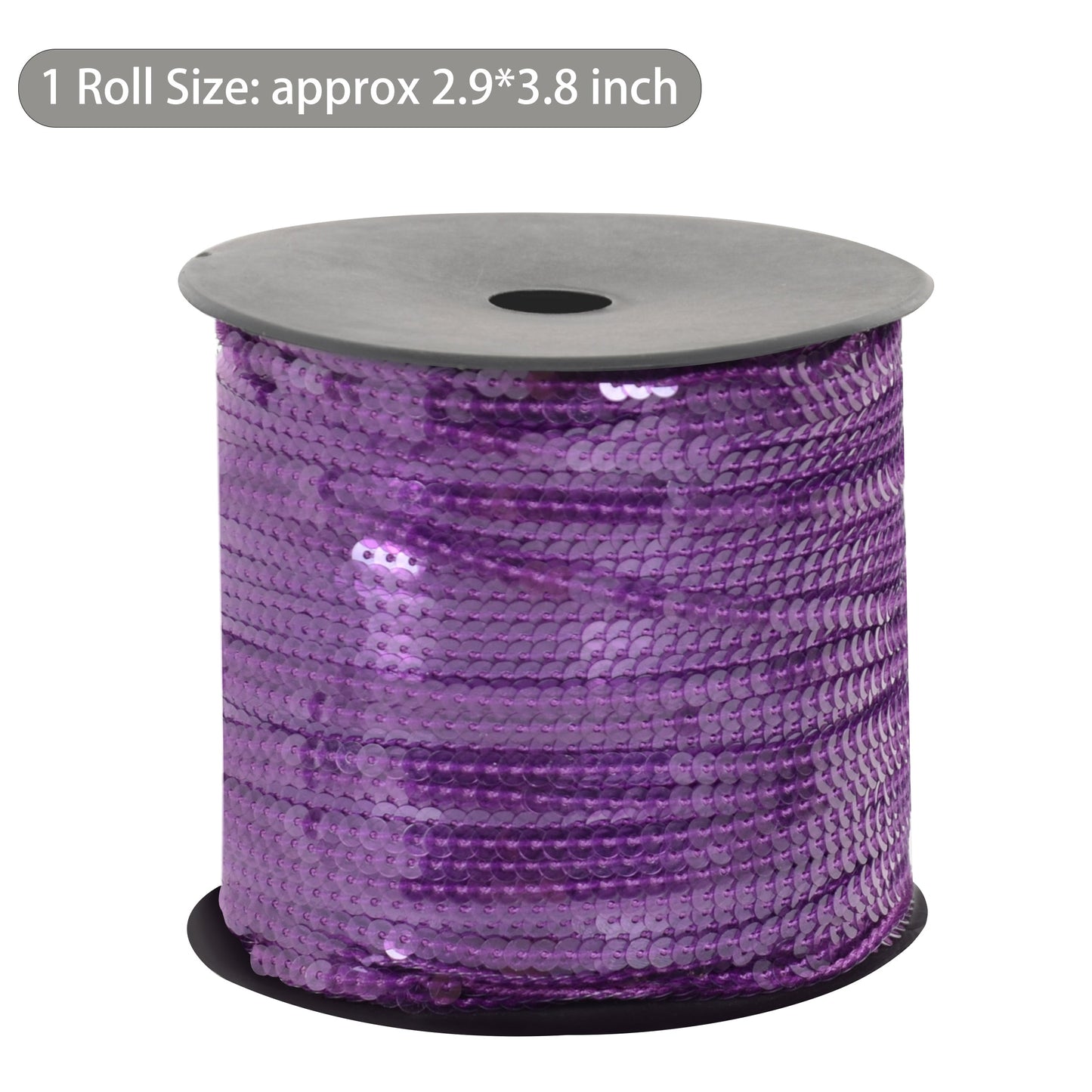 Flat Sequin Strip, 4mm String Metallic Sequin Strand, Paillette Metallic Sequin Trim Sewing String for DIY Crafts Embellishment, 197 Yards