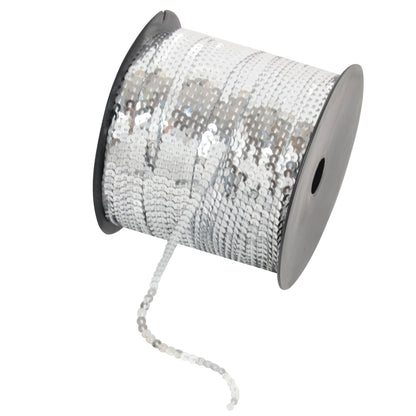 Flat Sequin Strip, 4mm String Metallic Sequin Strand, Paillette Metallic Sequin Trim Sewing String for DIY Crafts Embellishment, 197 Yards