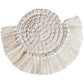 Woven Fiber Coaster with Fringe Detail for Tabletop Protection and Decorative Candle Display