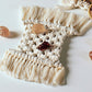Woven Fiber Coaster with Fringe Detail for Tabletop Protection and Decorative Candle Display