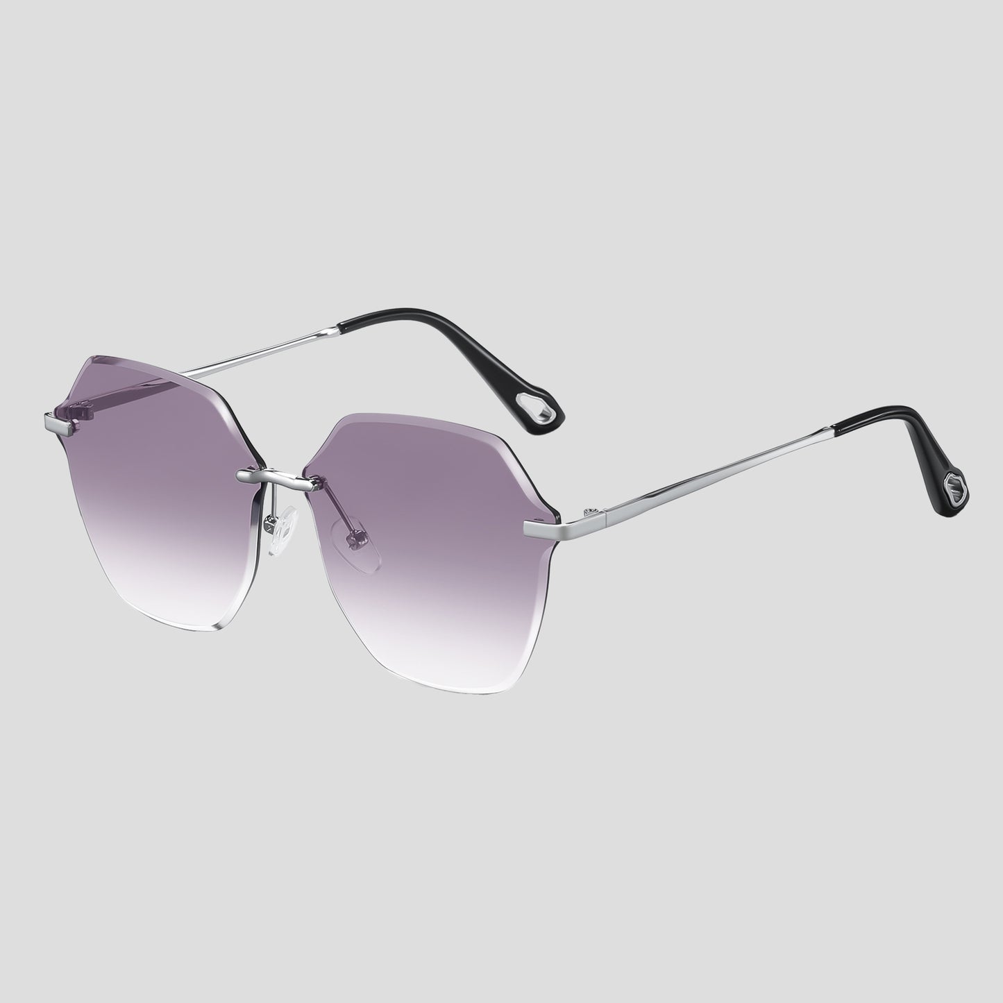Women's Stylish Hexagonal Rimless Gradient Sunglasses for Fashion