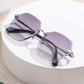 Women's Stylish Hexagonal Rimless Gradient Sunglasses for Fashion