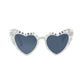Women's Heart-Shaped Bride to Be Sunglasses with Rhinestone and Pearl Embellishments for Bachelorette Party