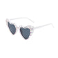Women's Heart-Shaped Bride to Be Sunglasses with Rhinestone and Pearl Embellishments for Bachelorette Party