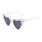 Women's Heart-Shaped Bride to Be Sunglasses with Rhinestone and Pearl Embellishments for Bachelorette Party