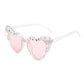 Women's Heart-Shaped Bride to Be Sunglasses with Rhinestone and Pearl Embellishments for Bachelorette Party