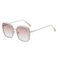 Women's Minimalist Square Frame Sunglasses with Slim Metal Arms and Flat Top Bridge Design for Everyday Wear