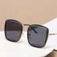 Women's Minimalist Square Frame Sunglasses with Slim Metal Arms and Flat Top Bridge Design for Everyday Wear