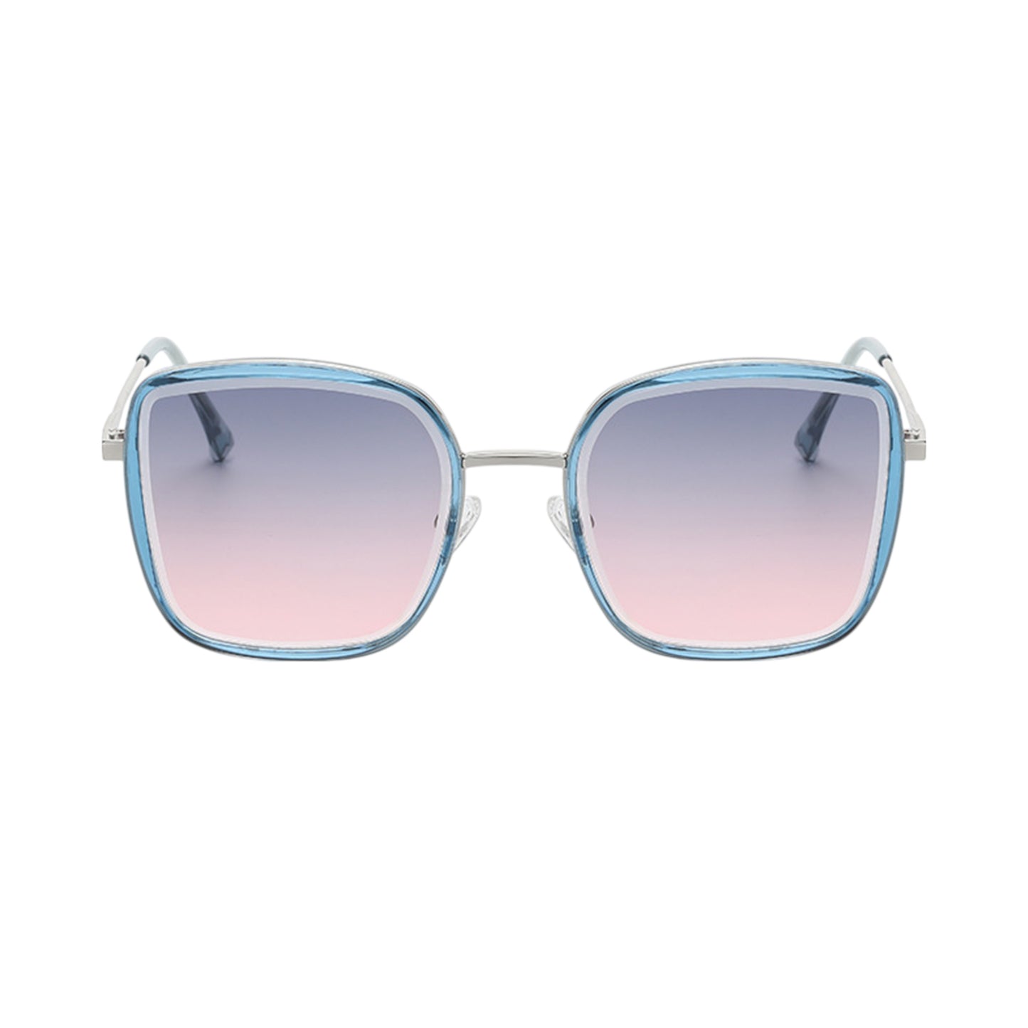 Women's Minimalist Square Frame Sunglasses with Slim Metal Arms and Flat Top Bridge Design for Everyday Wear