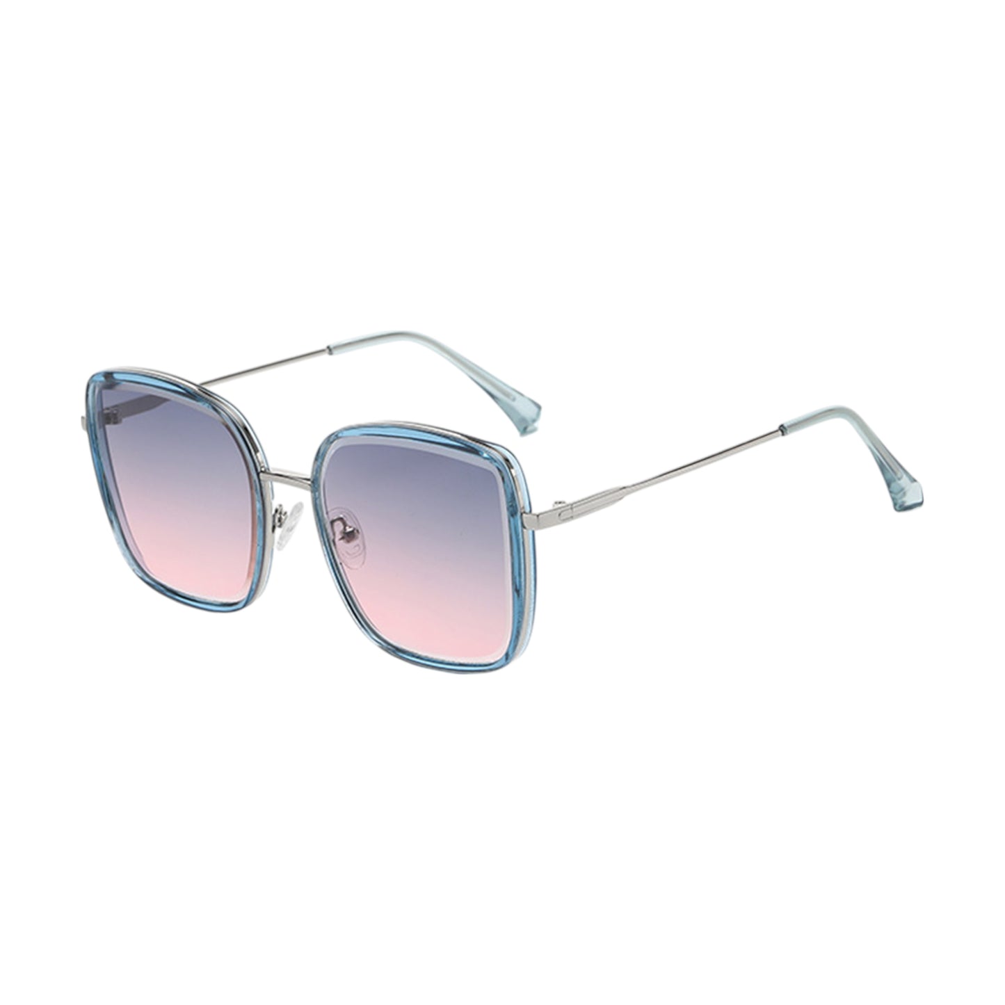 Women's Minimalist Square Frame Sunglasses with Slim Metal Arms and Flat Top Bridge Design for Everyday Wear