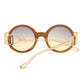 Round Frame Sunglasses with Gold Temple Hardware and UV400 Lenses for Retro Modern Style