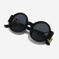 Round Frame Sunglasses with Gold Temple Hardware and UV400 Lenses for Retro Modern Style