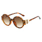 Round Frame Sunglasses with Gold Temple Hardware and UV400 Lenses for Retro Modern Style