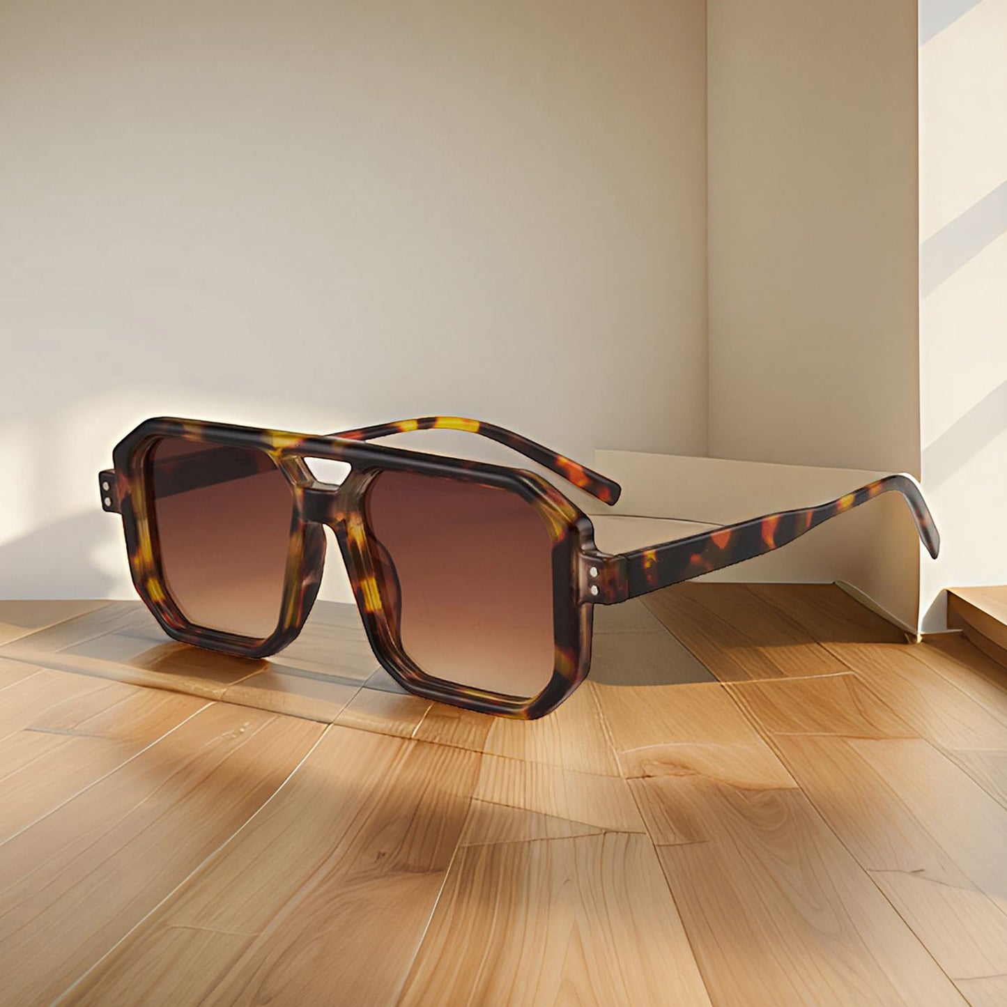 Unisex Oversized Angular Shield Sunglasses with Gradient Lenses and Bold Frame Design for Modern Street Style