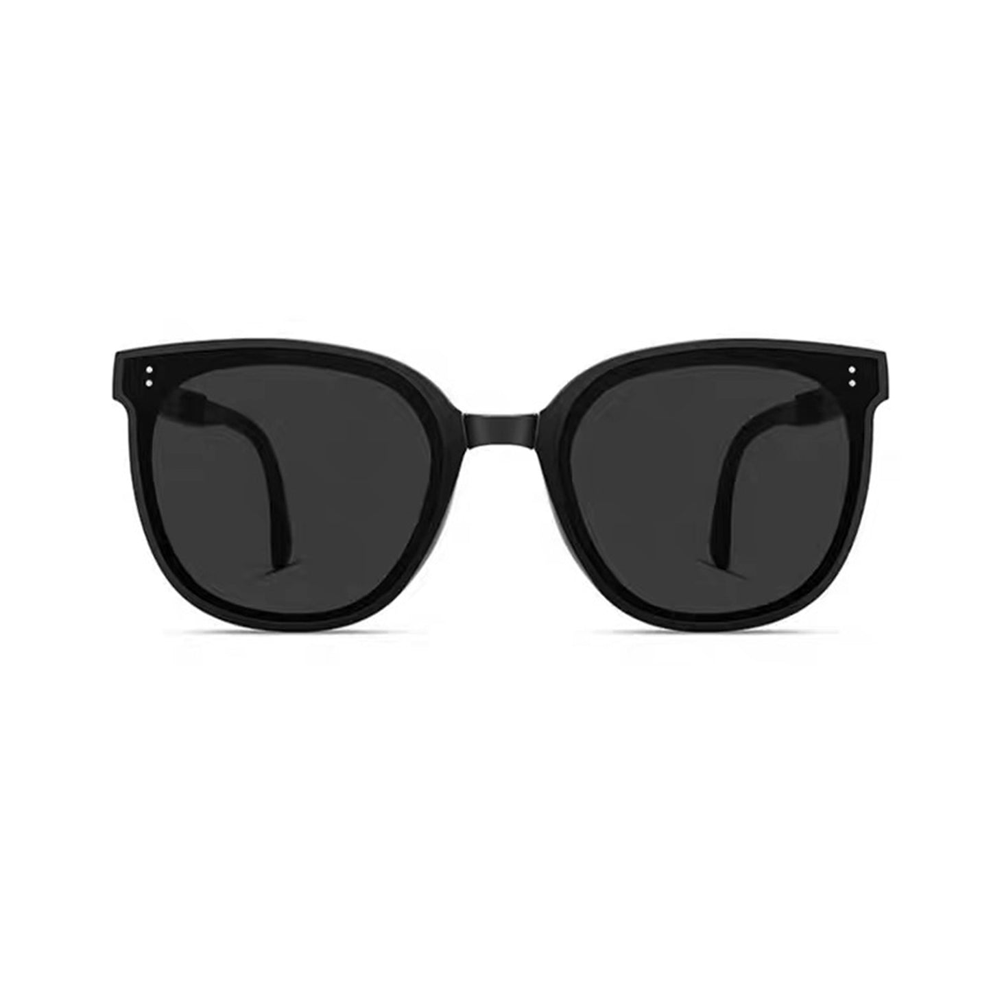 Unisex Classic Round Sunglasses with Matte Black Frame and UV400 Dark Lenses Lightweight Design