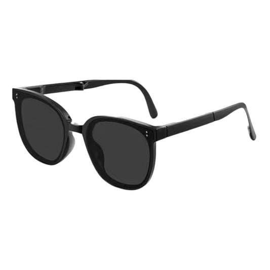 Unisex Classic Round Sunglasses with Matte Black Frame and UV400 Dark Lenses Lightweight Design