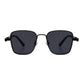 Unisex Geometric Square Sunglasses with Metal Frame and Industrial Side Bar Detailing