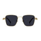Unisex Geometric Square Sunglasses with Metal Frame and Industrial Side Bar Detailing
