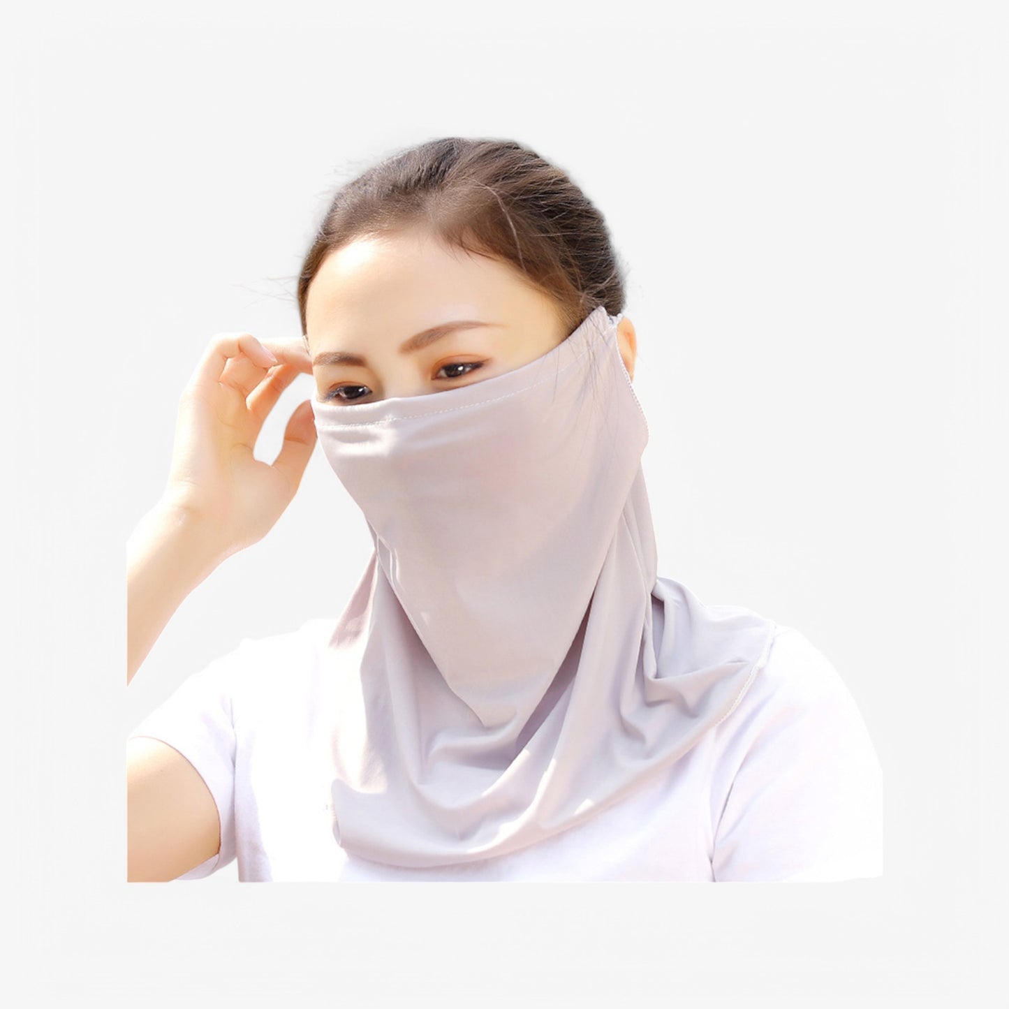 Women's Lightweight Face Cover Scarf with Floral Print