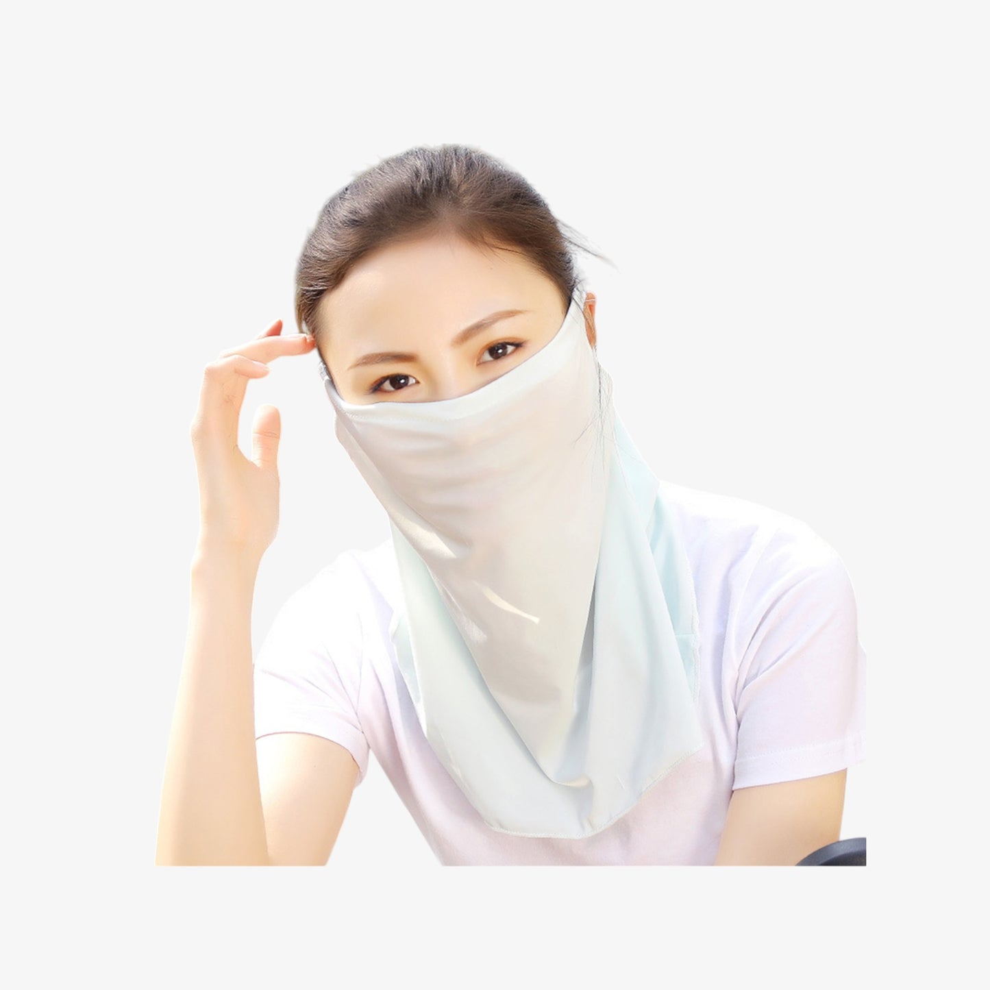 Women's Lightweight Face Cover Scarf with Floral Print