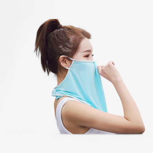 Women's Lightweight Face Cover Scarf with Ear Loops