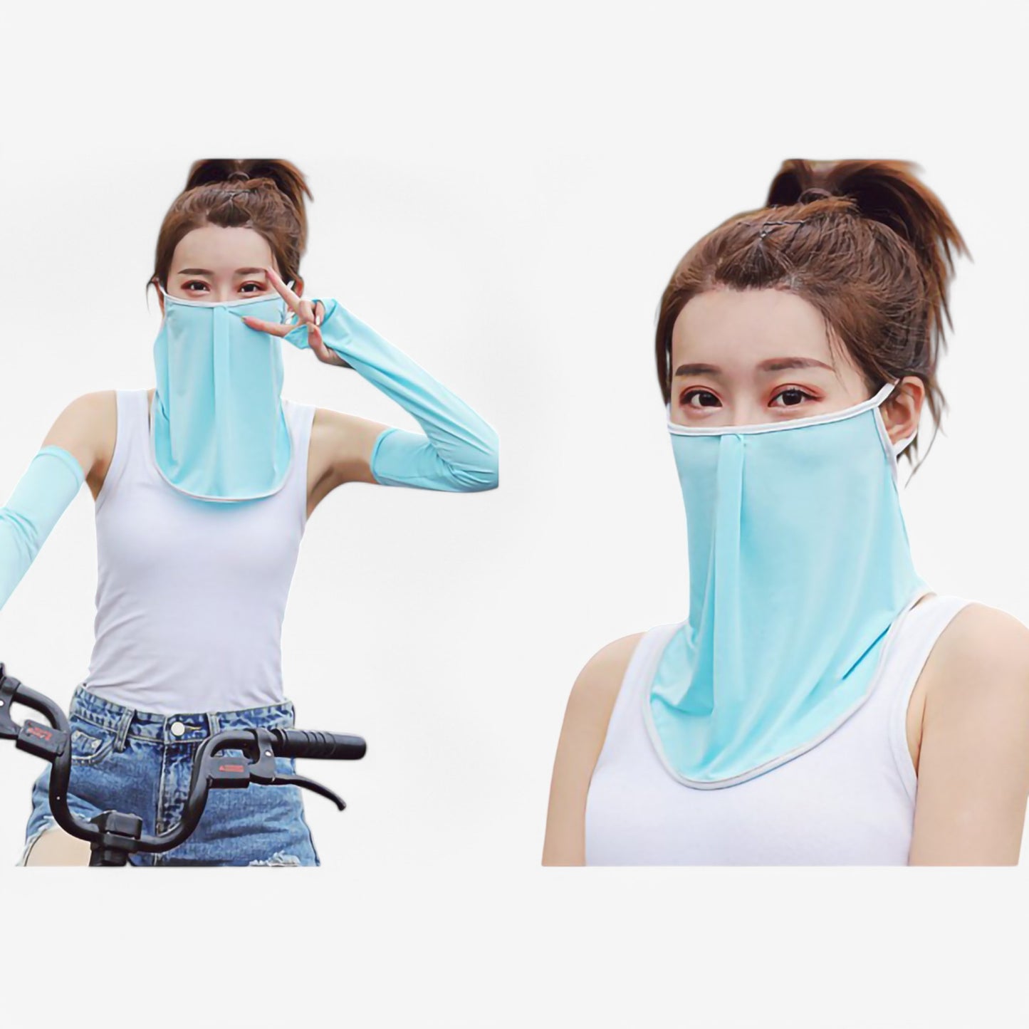 Women's Lightweight Face Cover Scarf with Ear Loops